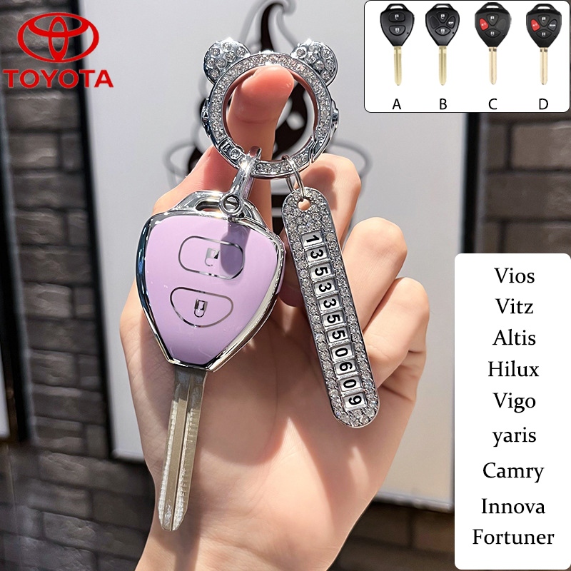 เคสรีโมตกุญแจรถยนต์ 2 3 4 ปุ่ม สําหรับ Toyota Vios Vitz Altis Hilux Vigo Fortuner Camry Innova yaris