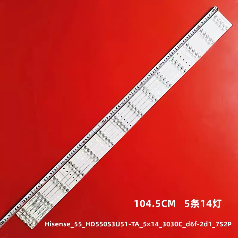 แถบไฟแบ็คไลท์ LED Hisense-55-HD550S3U51-TAL1-5x14-3030C-d6t 5 ชิ้น 1187163