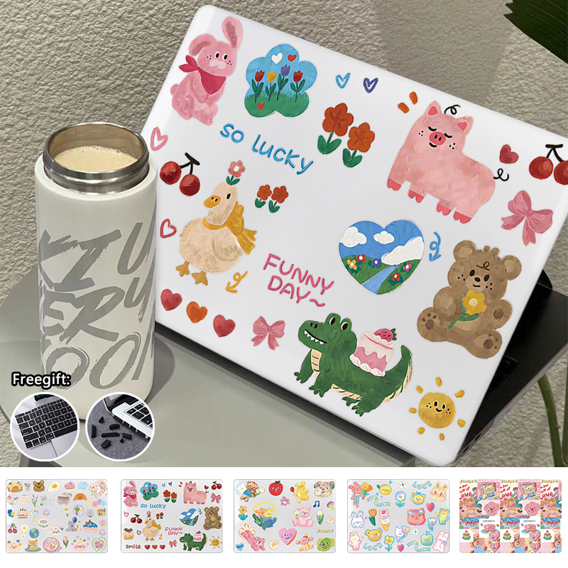 เคสแป้นพิมพ์ พิมพ์ลายภาพวาดสีน้ํามัน รูปสัตว์ สําหรับ 2024 Air M3 13 นิ้ว A3113 Air15 M3 A3114 2023 Pro M3 14 นิ้ว A2992 A2918 Air M2 A3681 A2941 2020 Pro13 M1 A2338 Air13.3 A2337