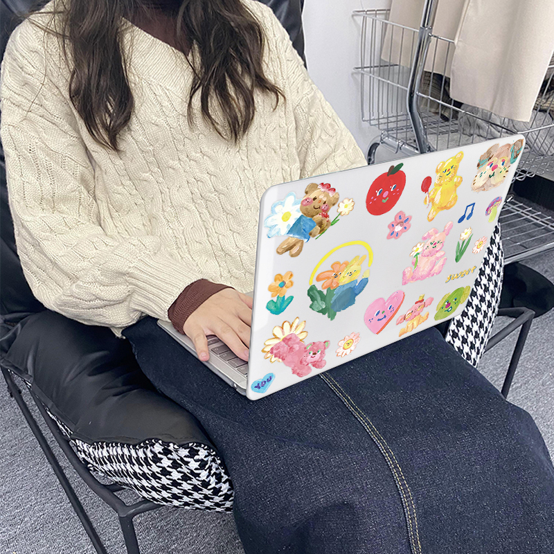 เคสแป้นพิมพ์ พิมพ์ลายภาพวาดสีน้ํามัน รูปสัตว์ สําหรับ 2024 Air M3 13 นิ้ว A3113 Air15 M3 A3114 2023 Pro M3 14 นิ้ว A2992 A2918 Air M2 A3681 A2941 2020 Pro13 M1 A2338 Air13.3 A2337