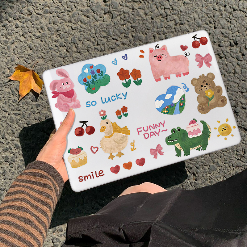 เคสแป้นพิมพ์ พิมพ์ลายภาพวาดสีน้ํามัน รูปสัตว์ สําหรับ 2024 Air M3 13 นิ้ว A3113 Air15 M3 A3114 2023 Pro M3 14 นิ้ว A2992 A2918 Air M2 A3681 A2941 2020 Pro13 M1 A2338 Air13.3 A2337