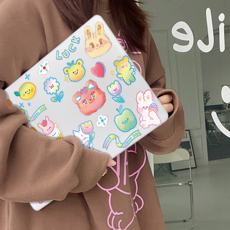 เคสแป้นพิมพ์ พิมพ์ลายภาพวาดสีน้ํามัน รูปสัตว์ สําหรับ 2024 Air M3 13 นิ้ว A3113 Air15 M3 A3114 2023 Pro M3 14 นิ้ว A2992 A2918 Air M2 A3681 A2941 2020 Pro13 M1 A2338 Air13.3 A2337