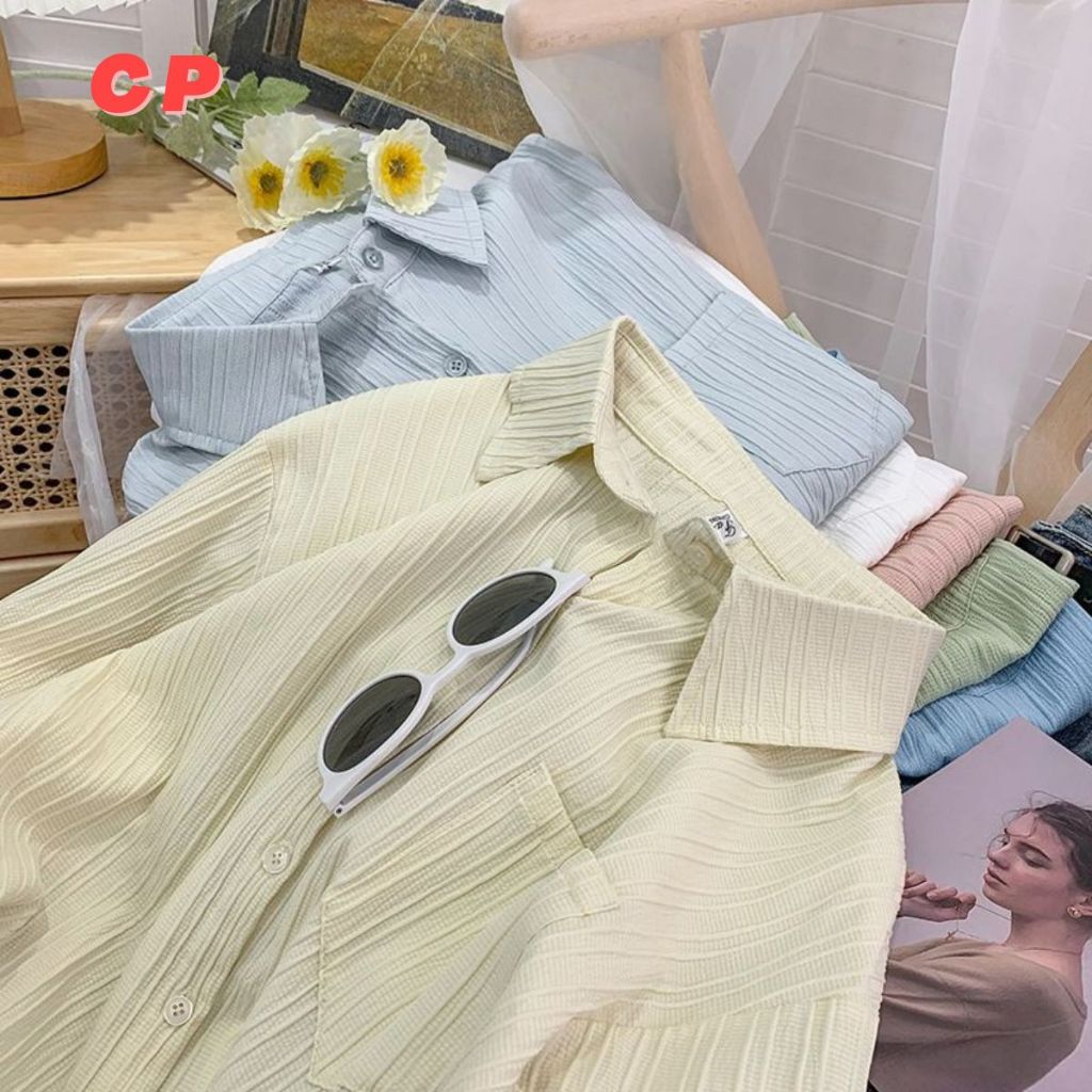 Cp High-End เสื้อ Chic Textured จีบหลวมแขนยาวเสื้อผู้หญิงออกแบบสด Niche ด้านในสวมใส่ด้านนอก Tops