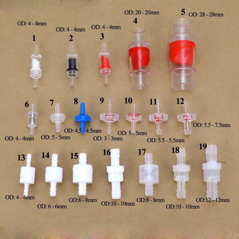 วาล์วเช็คน้ํา แก๊ส พลาสติก PVC ทางเดียว ไม่ย้อนกลับ 4 6 8 12 มม. 1 ชิ้น