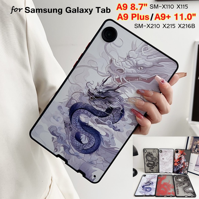 Samsung Galaxy Tab A9 8.7" 2023 A9 Plus A9+ 11.0" SM-X210 SM-X215 SM-X216B SM-X110 SM-X115 Case Clear Soft TPU Shockproof Luxury Chinese Dragon Matte Case