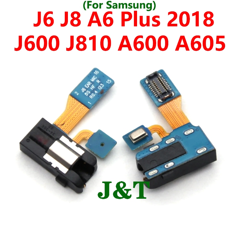 สําหรับ Samsung J6 J8 A6 Plus 2018 J600 J810 A600 A605 ไมโครโฟนหูฟังแจ็คไมโครโฟน Flex Cable