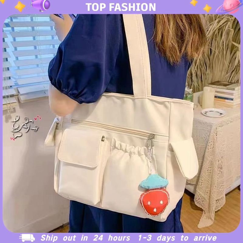 TF074 กระเป๋าหิ้วคุณภาพสูงสำหรับผู้หญิง ที่มีซิปขนาดใหญ่กันน้ำกระเป๋านักเรียนหญิง