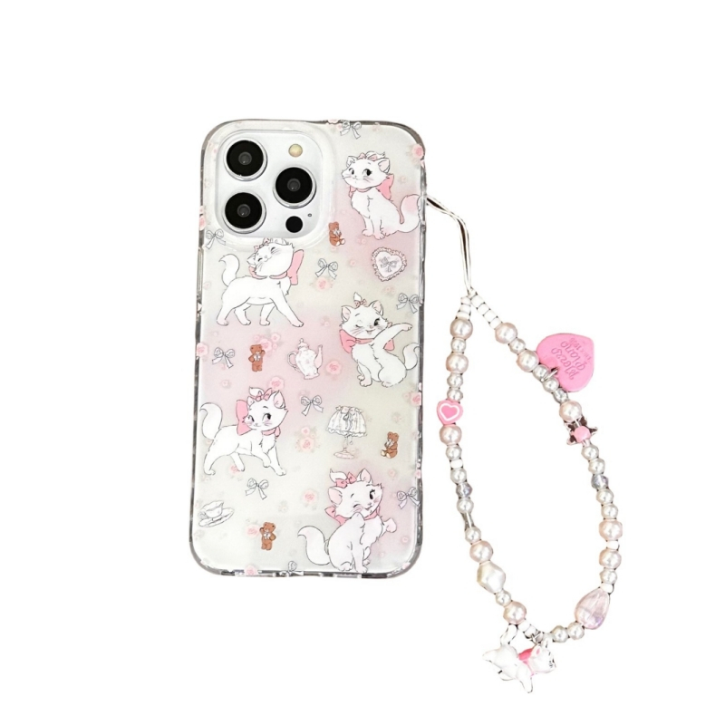 เคสโทรศัพท์มือถือ ลายการ์ตูน Disney Marie Cat พร้อมสายคล้องมือ สําหรับ Apple iPhone Q5441JD4966