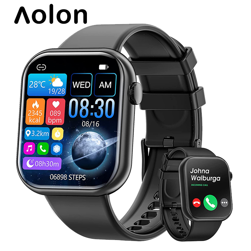 Aolon Foom Lite 1.83 นิ้ว สมาร์ทวอทช์ นาฬิกาสมาร์ทวอทช์ ของแทั IP68 นาฬิกากันน้ำ Smartwatch จอใหญ่ นาฬิกาวิ่ง ภาษาไทย โทรผ่านบลูทูธ SpO2 วัดความดันโลหิ สัมผัสได้เต็มจอ อัตราการเต้นของหัวใจ ความดันโลหิต ใส่วัดการเต้นหัวใจ วัดค่า
