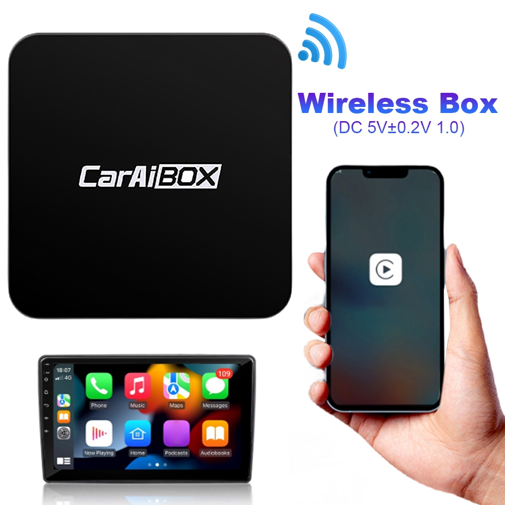 【QJJ】กล่องคาร์เพลย์ ไร้สาย Android Auto CarPlay AI Box แบบมีสายเป็น USB Plug and Play