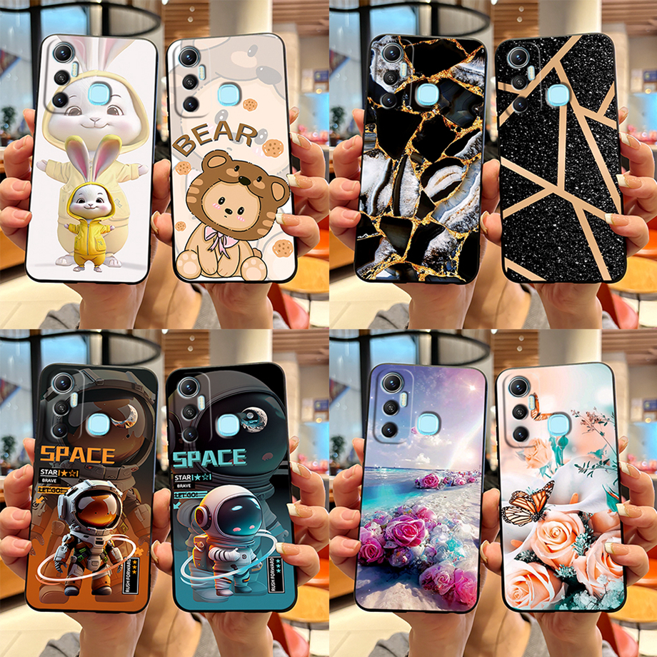 เคสซิลิโคนนิ่ม ลายดอกไม้นักบินอวกาศ กันกระแทก สําหรับ Infinix Hot 11 Infinix Hot 11 X662 X662B