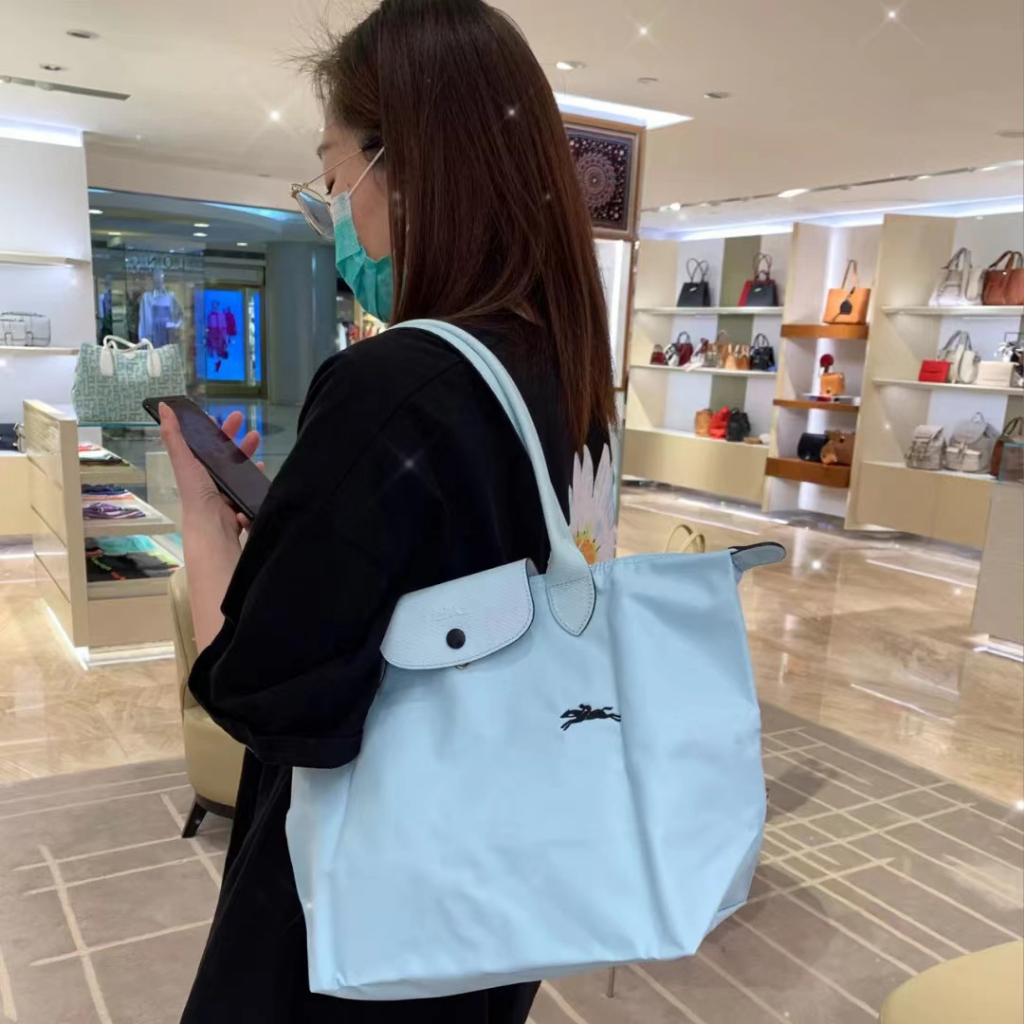 Longchamp ของแท้ 100% 1899 2605 619 กระเป๋าถือ กระเป๋าสะพายไหล่ ไนล่อน เป็นมิตรกับสิ่งแวดล้อม สําหรับผู้หญิง