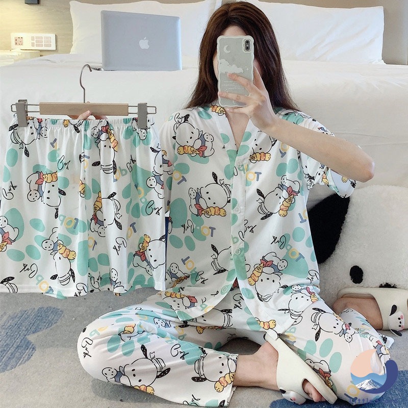 ชุดนอนแฟชั่นฤดูใบไม้ผลิ สไตล์เกาหลี สําหรับผู้หญิง pajamas for women【LittleStar6】