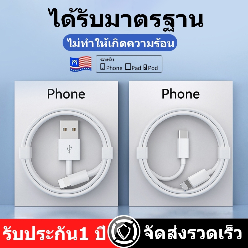 Kunnan [รับประกัน 1 ปี] สายชาร์จเร็ว PD 20W 5w 1a คุณภาพสูง ทนทาน สําหรับ iP 6-14
