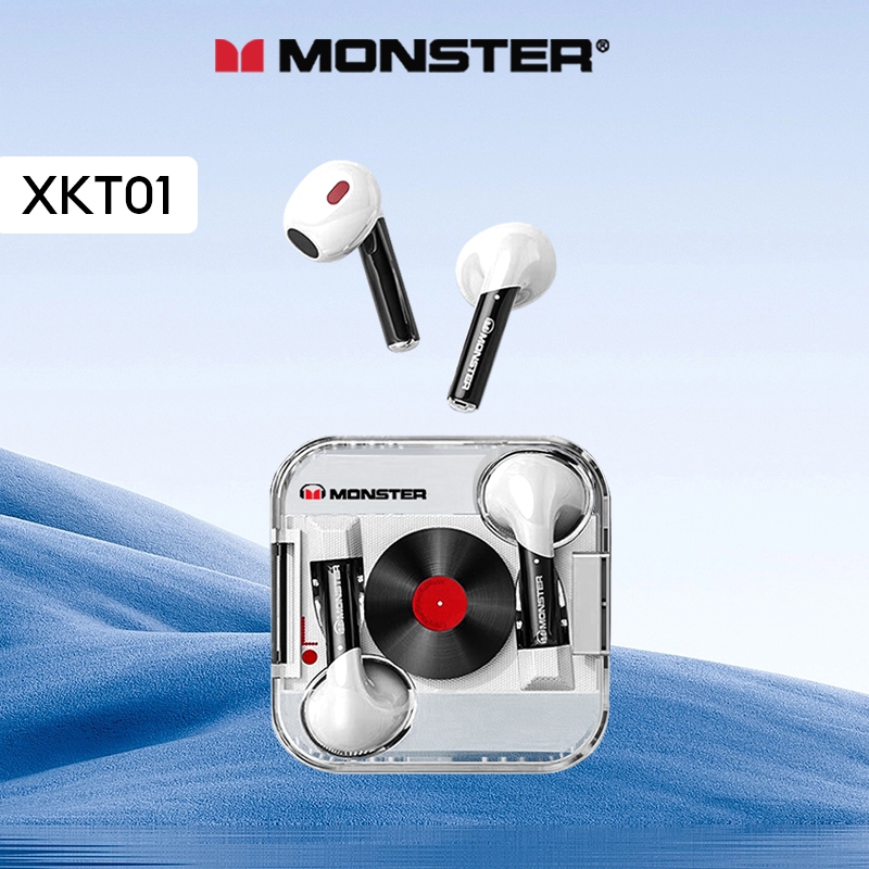 Monster XKT01 ชุดหูฟังบลูทูธสำหรับเล่นเกม ไฮไฟ TWS สแตนด์บายนานสุดพร้อมไมโครโฟน