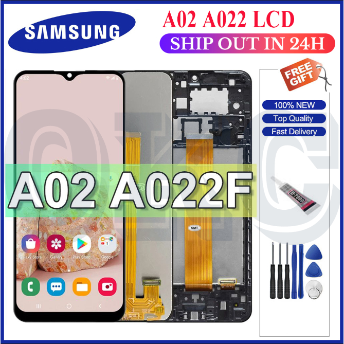 LCD สําหรับ Samsung Galaxy A02 A022 A022F A022G LCD กรอบจอแสดงผล Touch Screen Digitizer LCD อะไหล่