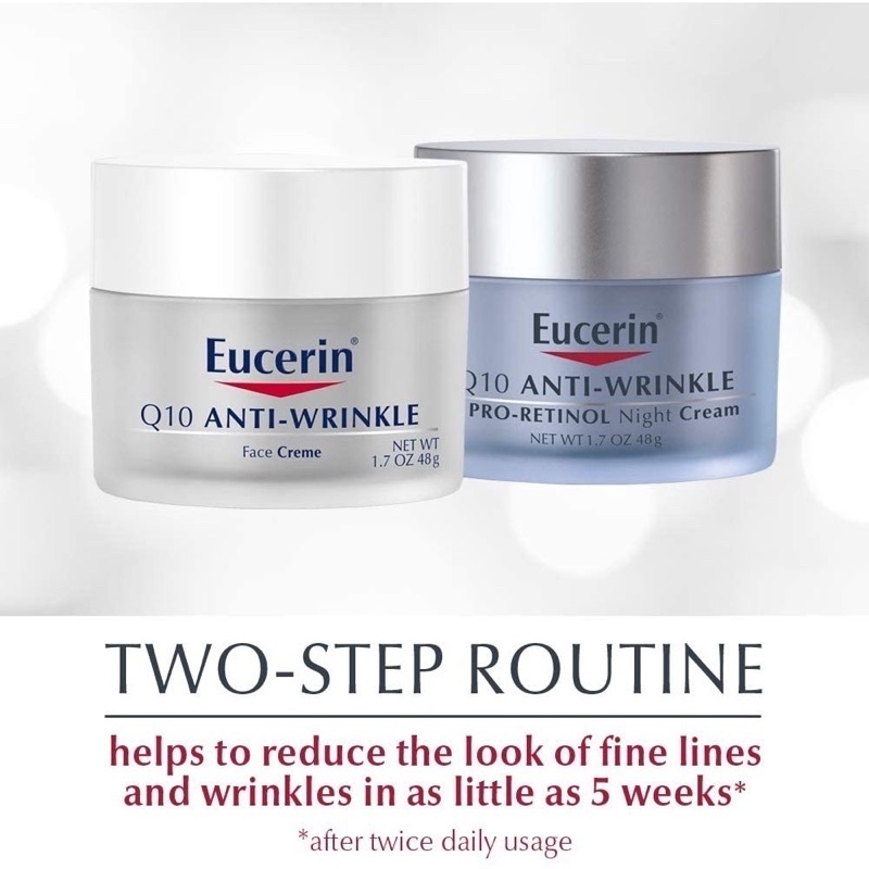[ของแท้ 100%] Eucerin Q10 Anti-Wrinkle Face Cream Day Cream 48g/Night Cream 48g ครีมบํารุงผิวหน้า ยูเซอรีน ให้ความชุ่มชื้น