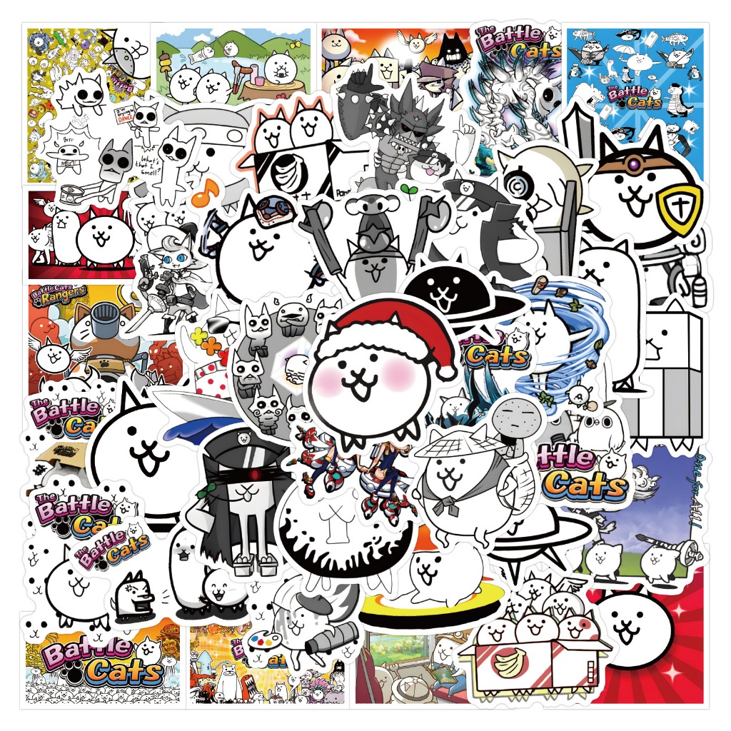ชุดสติกเกอร์ The Battle Cats ของขวัญสําหรับเด็ก 50 ชิ้น