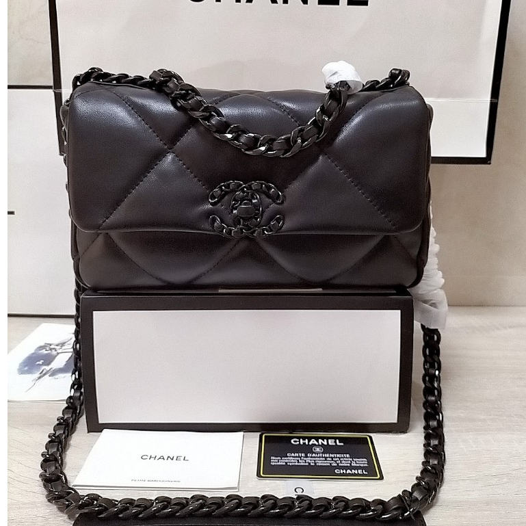 [พร้อมส่ง] Chanel Classic 19bag กระเป๋าถือ กระเป๋าสะพายไหล่ หนังวัวแท้ ขนาดเล็ก พร้อมตัวเลขซีเรียล สําหรับสตรี