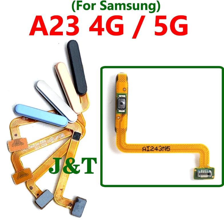 สําหรับ Samsung A23 4G 5G เซ็นเซอร์ลายนิ้วมือ Power Key ปุ่มบ้าน Flex สายริบบิ้น A235 A236