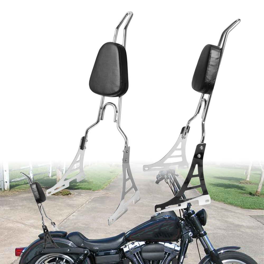 ชุดพนักพิงหลังรถจักรยานยนต์ สีดํา สําหรับ Harley Sportster XL883C XL883R XL1200R XL1200C XL1200S 200