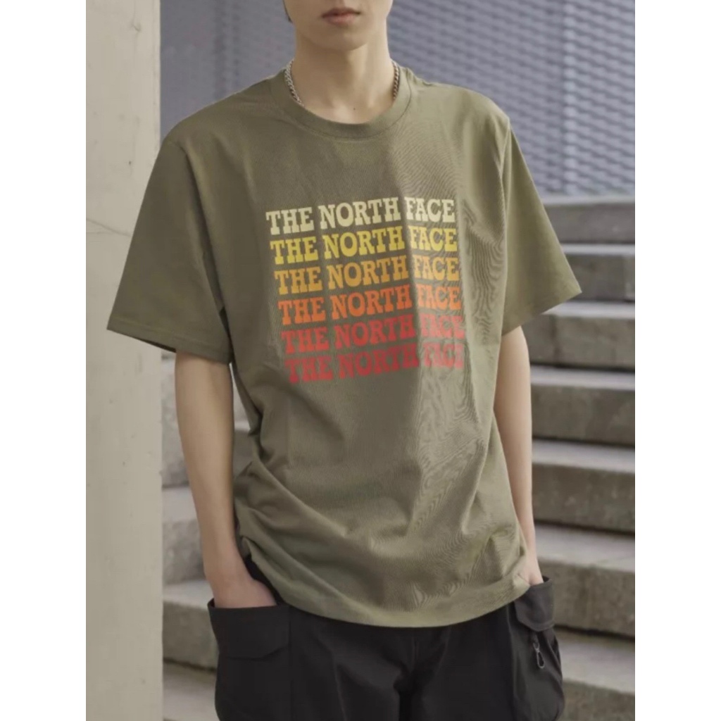 The North FACE/North Mens New Pure Cotton Colourful Letter พิมพ์แขนสั้นคอกลมเสื้อยืด