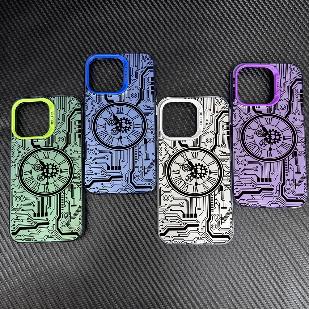 เคสกันกระแทก Infinix HOT 50 40 Pro Plus + 50i 40i 30i 30 20S 20i 20 12i 12 11 10S 10T 10 Play NFC Casing Candy Color Circuit board Cyber mechanical board ฝาครอบป้องกัน