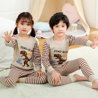Pyjamas Kids Cotton Bear Boy Girl Long Sleeve Baju Tidur Kids Sleep Wear Pajama terno for kids