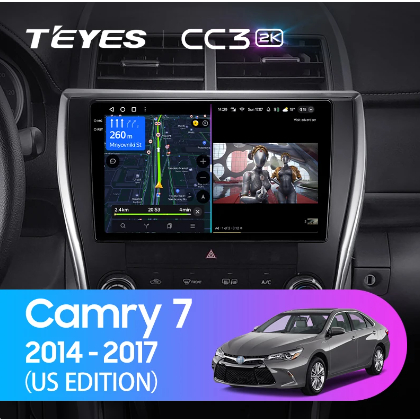 Teyes แผ่น dvd เครื่องเล่นมัลติมีเดีย วิทยุ CC3L CC3 2K สําหรับ Toyota Camry 7 XV 50 55 2014-2017 US EDITION GPS Android 10 No 2din 2