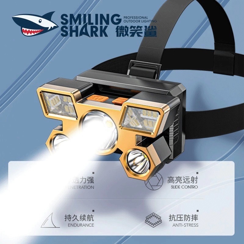 Smilingshark K71 ไฟฉายคาดหัว LED 3000 lumen ไฟหน้าซุปเปอร์ไบรท์ 4โหมด USB ชาร์จใหม่ได้ กันน้ำสำหรับทำงานตกปลาเดินป่าตั้งแคมป์