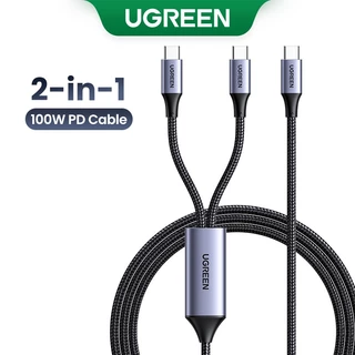 Ugreen 2-in-1 สายชาร์จ Type-c 100W ชาร์จเร็ว รองรับ PD 2 USB-c สําหรับ iPhone 15 Samsung S24 Huawei adn Xiaomi แล็ปท็อป
