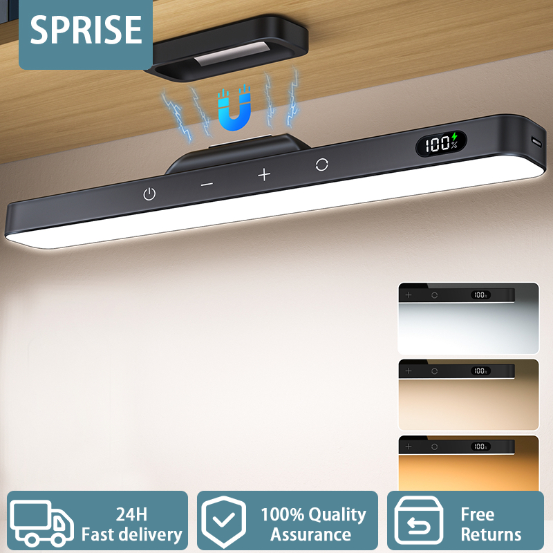 Sprise สายไฟ LED แม่เหล็ก ควบคุมแบบสัมผัส พร้อมจอแสดงผลแบตเตอรี่ ปรับได้ สําหรับห้องครัว ตู้เสื้อผ้า ตู้เสื้อผ้า