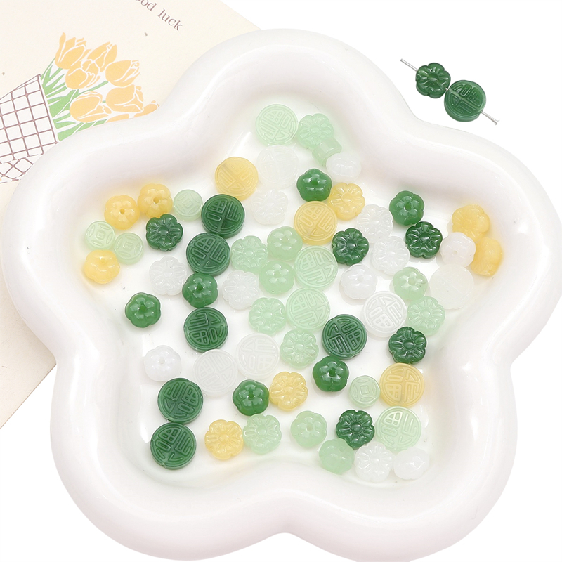 ลูกปัดแก้ว รูปดอกพลัม สําหรับทําเครื่องประดับ สร้อยคอ สร้อยข้อมือ ต่างหู DIY จํานวน 10 ชิ้น ต่อถุง - รูปที่ 3