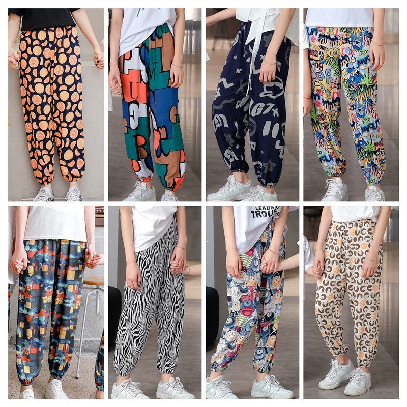 LF กางเกงฮาเร็มผู้หญิง S-2XL ลําลองสไตล์ Boho Tousers สําหรับฤดูใบไม้ผลิฤดูร้อน