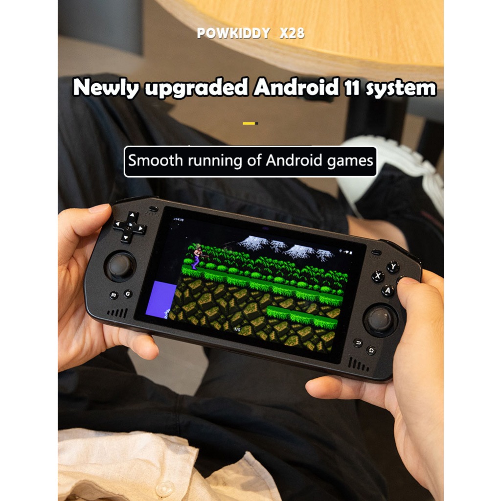 Powkiddy X28 Android 11 หน้าจอสัมผัส IPS 5.5 นิ้ว แบบมือถือ สไตล์เรโทร สําหรับเล่นเกม Google Store