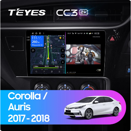 Teyes เครื่องเล่นมัลติมีเดีย วิทยุ CC3L CC3 2K สําหรับ Toyota Corolla 11 Auris LHD RHD 2017-2018 GPS Android 10 No 2din 2 din dvd