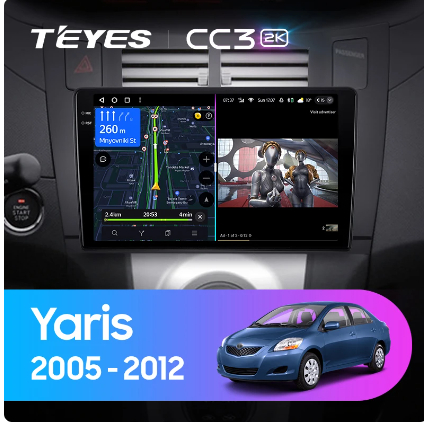 Teyes แผ่น dvd เครื่องเล่นมัลติมีเดีย วิทยุรถยนต์ CC3L CC3 2K สําหรับ Toyota Yaris XP90 2005-2012 GPS Android 10 No 2din 2 din