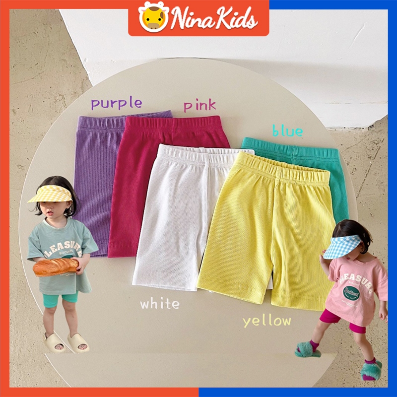 กางเกงเลกกิ้งขาสั้น สีแคนดี้ แฟชั่นฤดูร้อน สําหรับเด็กผู้หญิง อายุ 2-7 ปี