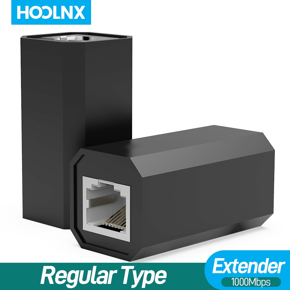 Hoolnx Lan Extender RJ45 Coupler Lightning Protection Cat7 Cat6 Cat5e 1Gbps Ethernet Cable Extension Adapter Female to Female