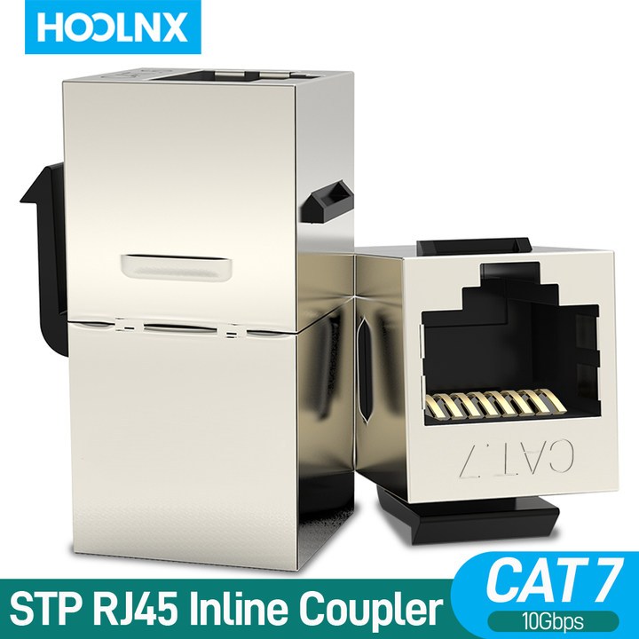 HOOLNX RJ45 คัปเปลอร์ CAT7/CAT6A/CAT6  สนับสนุน 10G - ตัวเมีย Keystone STP สำหรับแผ่นผนังและแผงต่อ ร
