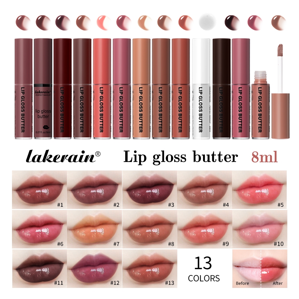 Lakerain Butter Tint - ลิปกลอส เพิ่มความชุ่มชื้น ชิมเมอร์ ลิปสติก อวบอิ่ม ลิปทินท์ ลิปแคร์