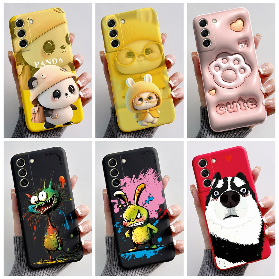เคสโทรศัพท์มือถือ ซิลิโคนนิ่ม ลายกระต่ายแพนด้าน่ารัก สําหรับ Samsung Galaxy S21FE S21 S 21 FE Plus Ultra 4G 5G