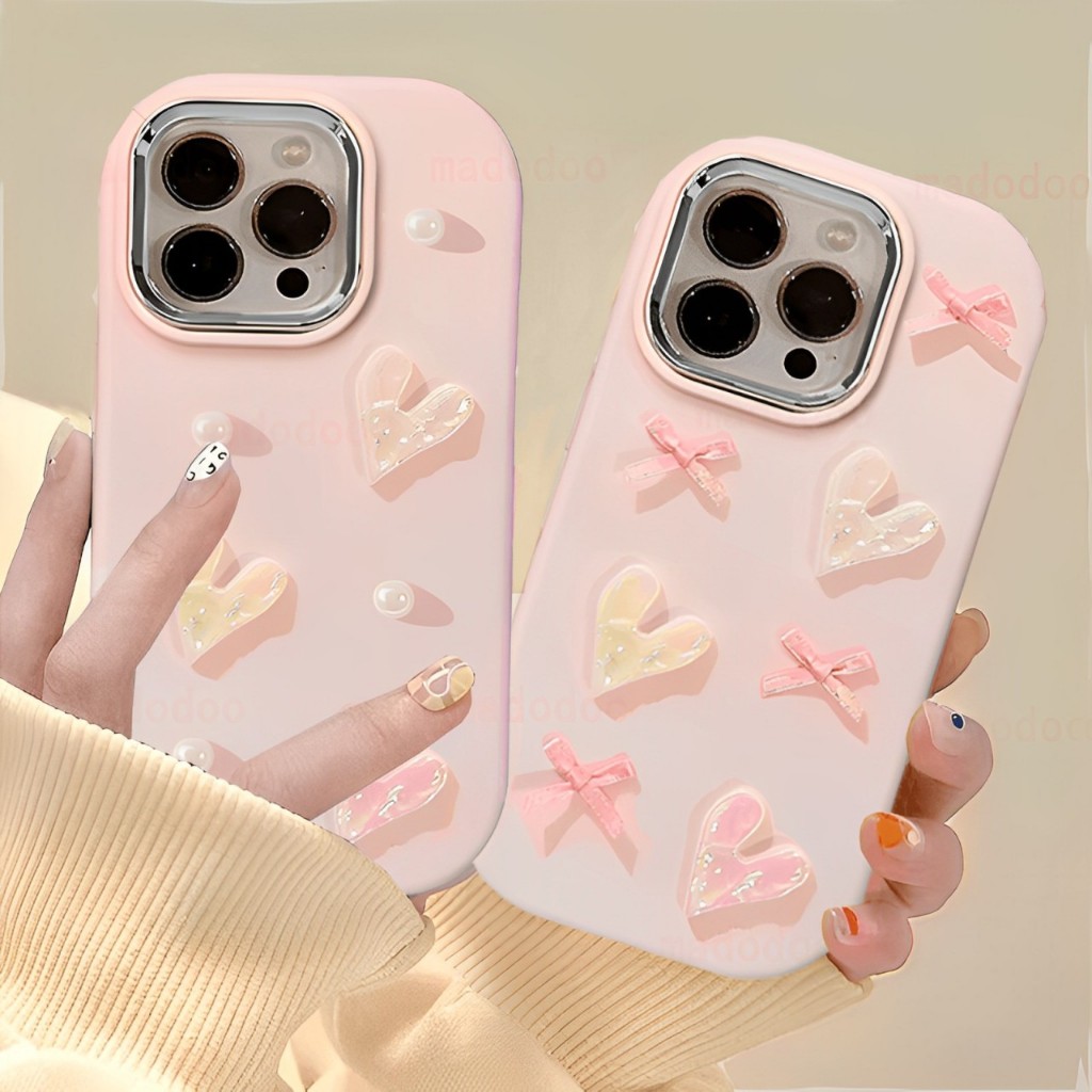เคส 3D Pink Ribbon Bow color Pearl DIY For Huawei Honor 200 90 80 Pro 70 60 SE 50 X10 X9A X9 X30 X40