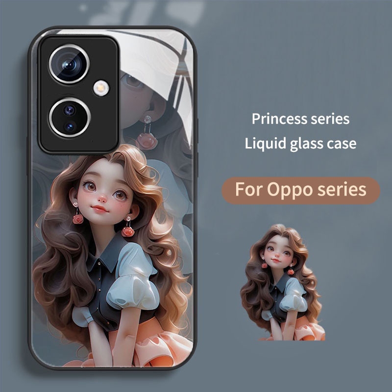 เคส OPPO Reno11F 5G เคส OPPO Reno 11F 5G เคสโทรศัพท์ กันกระแทก น่ารัก เจ้าหญิงรันเวย์ เคสโทรศัพท์ พร้อมฝาครอบเลนส์กล้อง ฝาครอบกระจกเหลว หรูหรา สําหรับนักเรียนหญิง ผู้หญิง