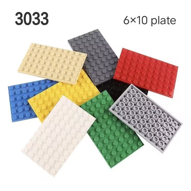 บล็อกสร้างอนุภาคขนาดเล็กเข้ากันได้กับเลโก้3033อะไหล่มอคอาคารอาคาร6x10แผ่นบางสองด้าน