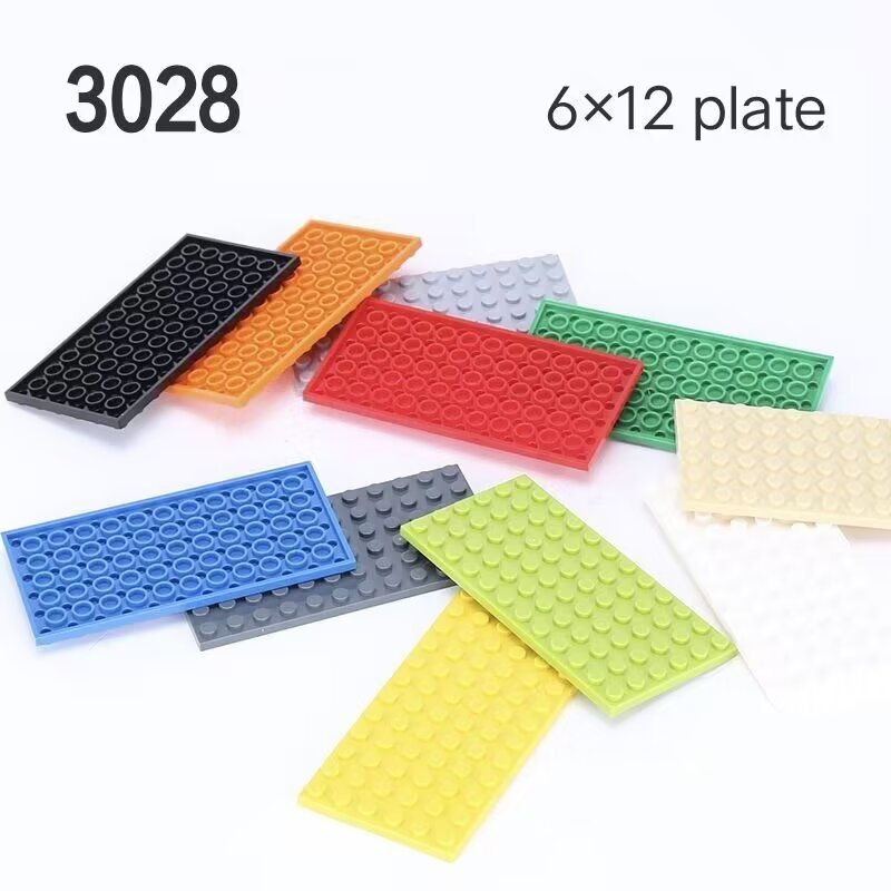 3028 อนุภาคขนาดเล็กประกอบอาคารบล็อก MOC ใช้งานร่วมกับ Lego 6x12 สองด้านแผ่นบาง DIY