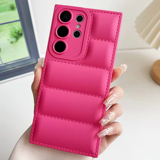 SAMSUNG สามมิติเบาะลมลงเสื้อแจ็คเก็ตเลนส์เต็มรอบทิศทางซิลิโคนเคสโทรศัพท์เหมาะสําหรับSamsung Galaxy S26 S25 S24 S23 Plus Ultra Note20Ultra
