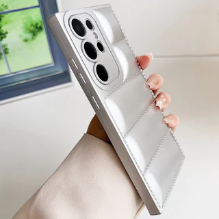 SAMSUNG สามมิติเบาะลมลงเสื้อแจ็คเก็ตเลนส์เต็มรอบทิศทางซิลิโคนเคสโทรศัพท์เหมาะสําหรับSamsung Galaxy S26 S25 S24 S23 Plus Ultra Note20Ultra