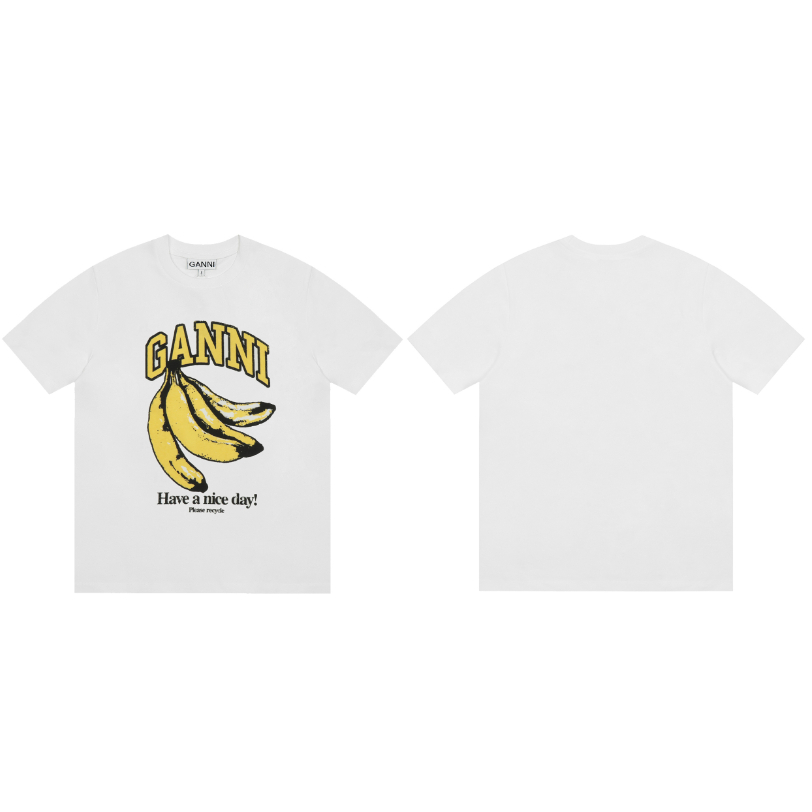 พร้อมส่ง เสื้อยืดแขนสั้นลําลอง พิมพ์ลายกล้วย ทรงหลวม อเนกประสงค์ แฟชั่นสําหรับผู้ชาย และผู้หญิง