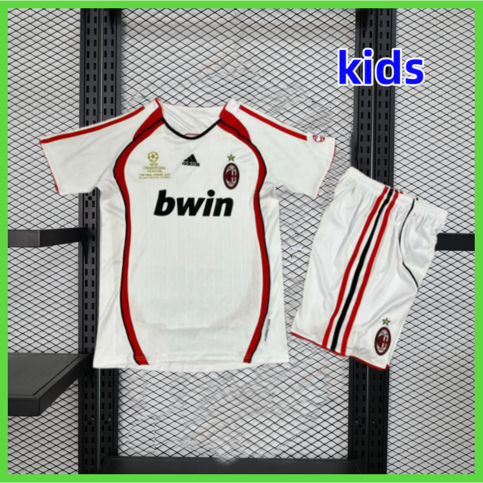 เสื้อฟุตบอลเด็ก ลาย AC Milan 2006/07 สไตล์เรโทร สําหรับเด็ก
